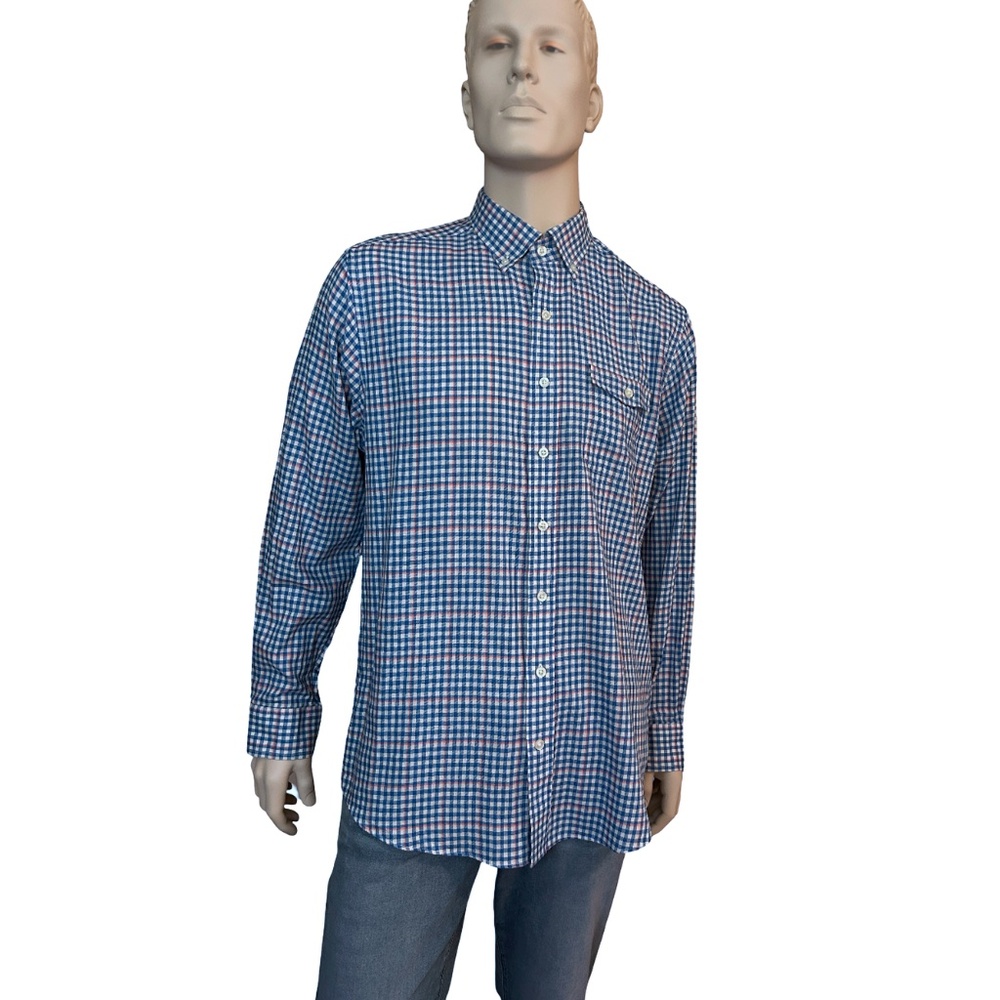 Vineyard Vines Shirt Shep & Ian Window Pane Button Down Collar Crosby Slim Fit - Picture 13 of 16